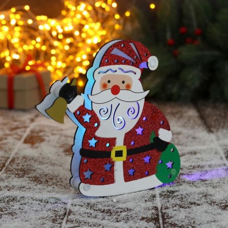 Christmas tree decoration "Santa Claus with a bell and a bag" 16x17 cm-1
