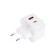 Network charger PERO TC10, USB, USB-C, 3.1 A, fast charging, white