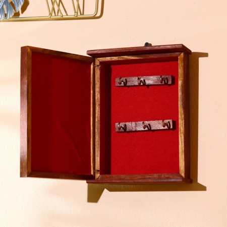Key "millenium" wood, metal, textiles, stone, glass 5.5x17.5x22.5 cm dark-2