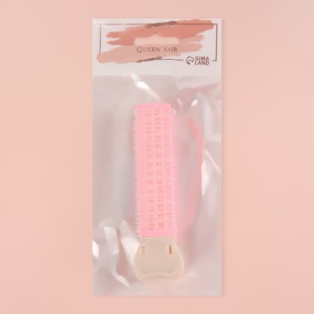 Bigudi for a basal volume, with a clamp, 2 × 1 cm, 10.7 cm, pink/beige color-6