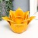 Ceramics candlestick on 1 candle "Rose leaves" D-4.2 cm yellow 13x13x9 cm