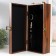 Casket wood, leatherette to the bottle "Grapes" light brown 3 objects 35x11x15.5 cm