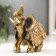 Souvenir Polystone "Elephant in the Golden Popone with Crystals" 13.5x12.5x5.5 cm