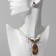 Set 2 objects: earrings, pendant “Wings”, white-raspberry color in black gold, 48 cm