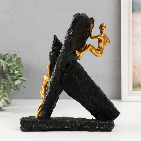 Souvenir Polystone "Scalolas" gold 22.7x8.8x26.2 cm-3