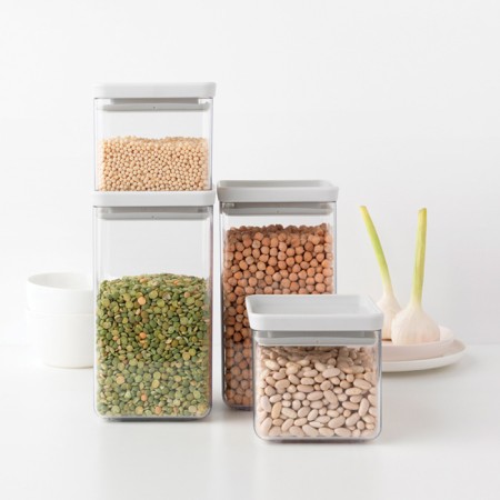 Rectangular container Brabantia Tasty Colours, light gray color, 2.5 liters-3