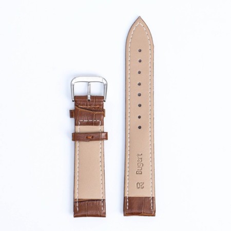 Solomon watch strap 20 mm, genuine leather, l = 20 cm, brown, the texture of the crocodile-2