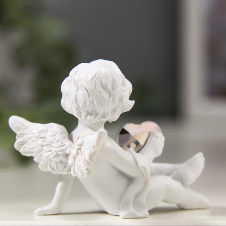 Suvenir Polystone "Snowty Angel Crystal Heart" 5x6x3 cm-2