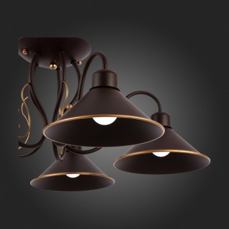 Ceiling EVOLUCE lamp. Sle120402-05. Ciolla. 5x60 watts, E27, 66x66x24 cm, dark -brown color-7