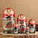 Troika matryoshka, red scarf, 5 puppet, suite