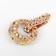Decorative fastener, 7.5 × 4.5 cm, gold color