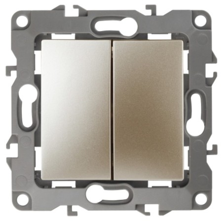 Double switch, 10AX 250V, IP20, era12, champagne