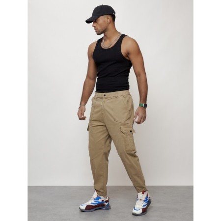 Cargo jeans men, size 54, beige color-5