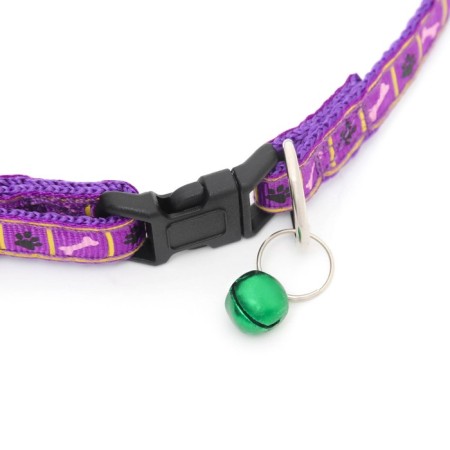 The two -layer collar with the fastx "Bones and legs", 30 x 1 cm, purple-2