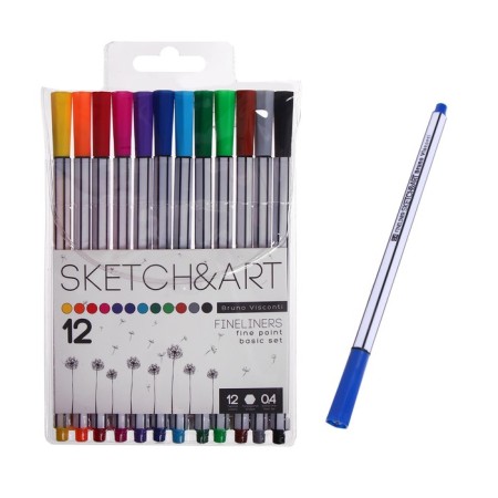 A set of capillary pens 12 colors BASIC, node 0.4 mm, in PVC pocket-4
