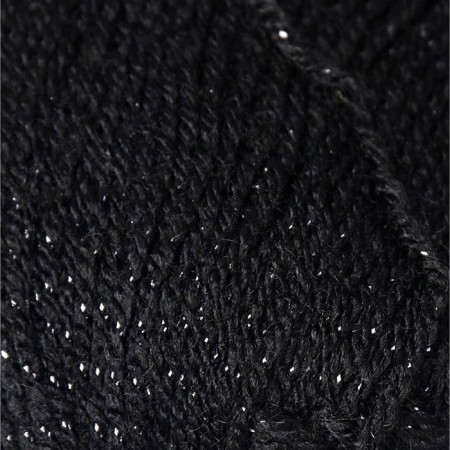 Yarn "SAL SIM" 95% acrylic, 5% metallic 460m/100g (60 black)