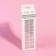 Falbled nails, 24 pcs, with glue plates, soft square shape, beige/white color