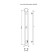 The heated towel rail "Sanprise" duet profile, 100x1200 mm, right, chrome