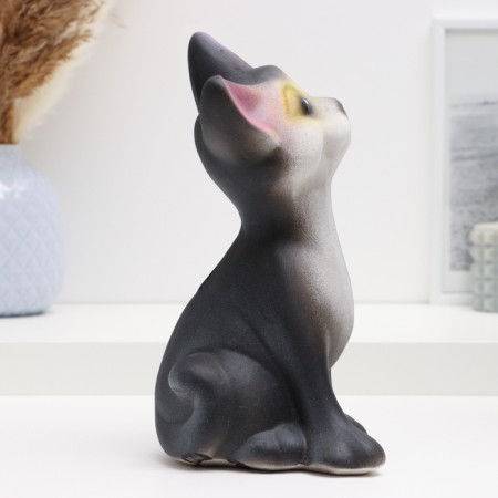 Piggy bank "Cat" black 13x13x23cm-3
