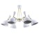 Bastoni chandelier 6he14 40W white-gold 70x70x54 cm Bayerlux
