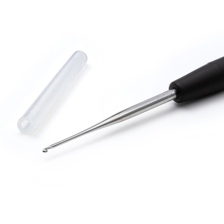 Imra Record hook for thin yarn, steel, soft handle, steel, 0.75 mm-2