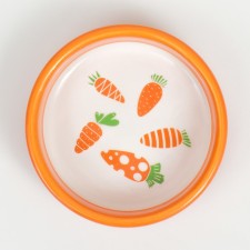 Ceramic bowl with carrots 80 ml 8.8 x 8.8 x 3 cm, orange
