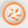 Ceramic bowl with carrots 80 ml 8.8 x 8.8 x 3 cm, orange