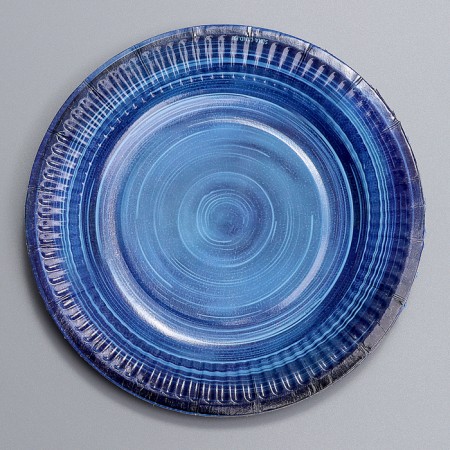 Disposable paper plate "Blue Ceramics", 18 cm-1