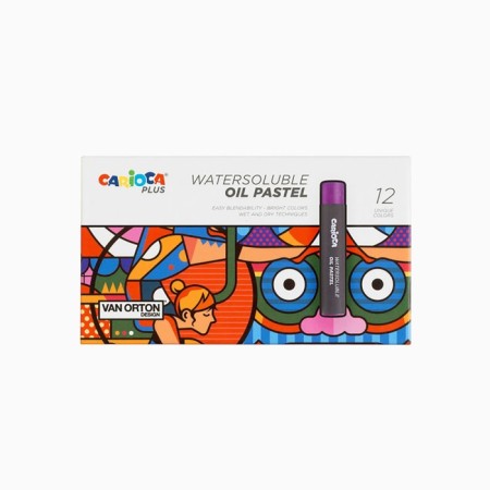 Oil pastel 12 colors, carioca plus, bright opaque colors, watercolor effect, cardboard packaging-2