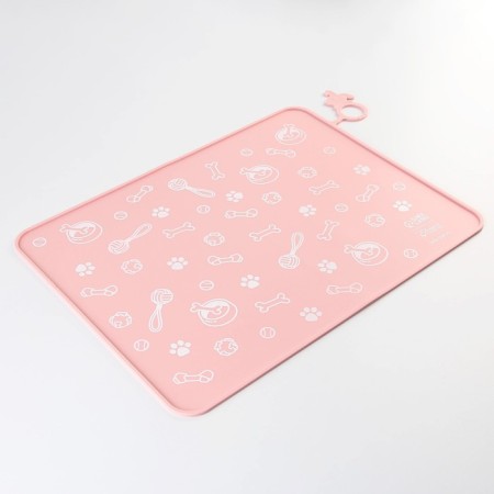 Silicone rug for a bowl "Pattern", 30x40 cm, pink-3