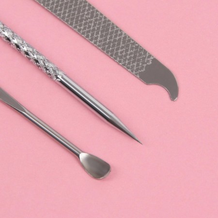 Set of manicure "texture", 8 items, in case, color mix-6