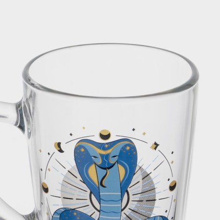 New Year's glass coffee mug "Mystical snakes", 300 ml, mix-4