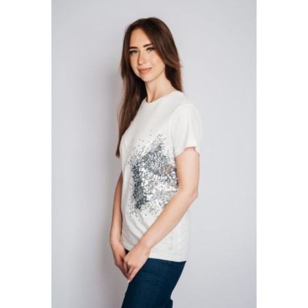 Women's T -shirt Let’s Go "Star", size 48, Milk color-2
