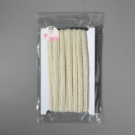 Decorative braid "Chanel", 10 mm, 10 ± 1 m, beige color-2