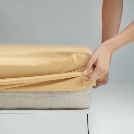 Vileshin sheet "Fergi", size 200x180x25 cm, beige color-2