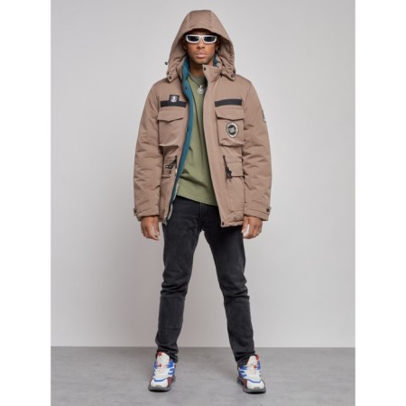 Winter male jacket, size 50, brown color-4