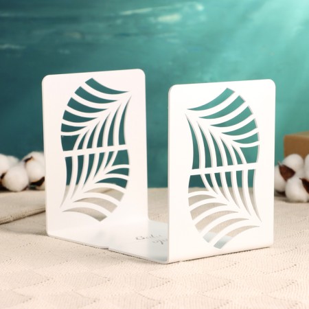 Holder-stand for books "Palm sheet" set 2pcs, 9.2x12x15.4cm, white-1