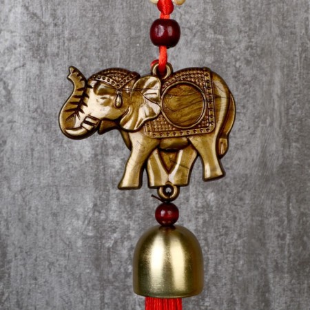 Suspension metal, textiles, plastic "Elephant with a bell" 34 cm-2