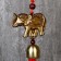 Suspension metal, textiles, plastic "Elephant with a bell" 34 cm