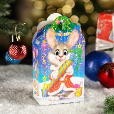 Подарочная коробка "Заяц-Кот", неон, 12 x 7 x 23 см