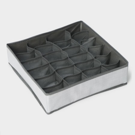 Organizer for storing linen “Thread”, 24 cells, 32 × 32 × 10 cm, color gray color-2