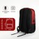 City backpack with USB from textiles with lightning, 2 pockets, black/red color