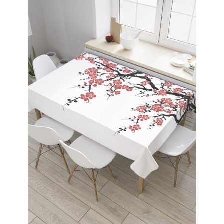 Tables on the table "Blooming Sakura", rectangular, oxford, size 120x145 cm
