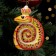 Christmas porcelain toy "snake", fastening loop, 9 cm