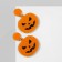 Acryl Earrings "pumpkins" ominous, black-orange color in silver
