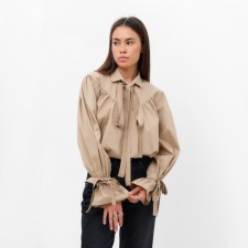 Women's shirt with MIST ribbons, size 44, beige