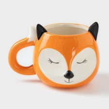 Ceramic Lisenok mug, 520 ml, orange color