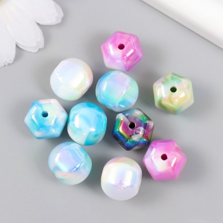Busina Plastic for creativity "Multi -colored faces. Hologography" mix 1.4x1.4x1.4 cm