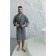 Tainted male bathrobe, size 48, gray color