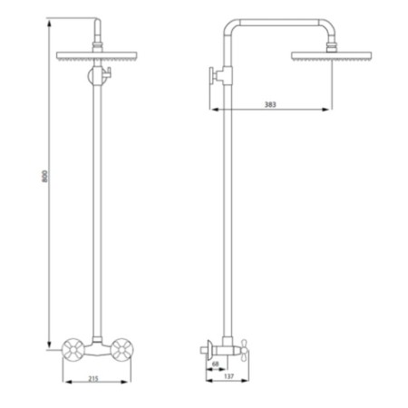 Shower system Istok Life Standard with a two -handed mixer, chrome-6